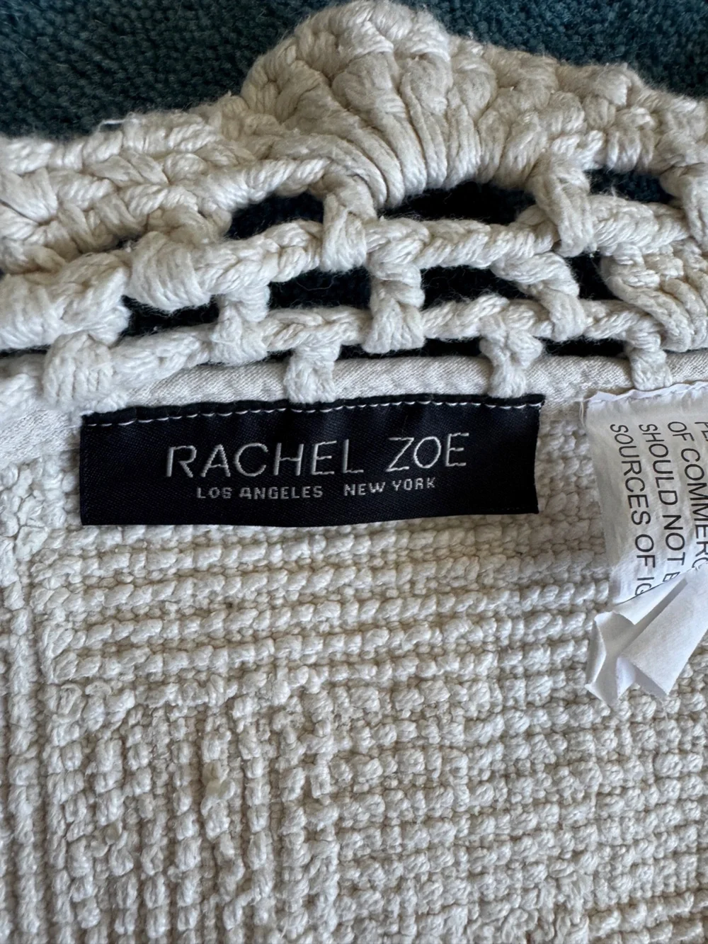 Cream Rug with Crochet Edge